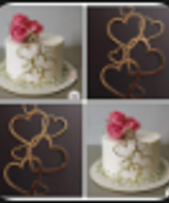 Heart Chain Golden Paper Tags (5 pcs)