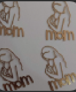 Mom Shape Golden Paper Tags (12 pcs)